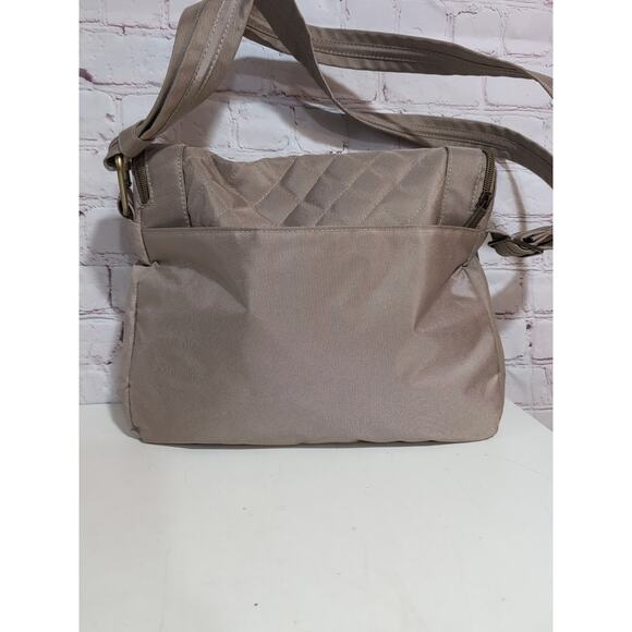 Travelon Anti Theft Classic Crossbody Bag Travel Champagne Tan Quilted NWOT - Picture 7 of 15